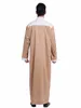 Ethnische Kleidung Herbst Muslimische Männer Jubba Thobe Langes Kleid Kimono Robe Saudi Musulman Stehkragen Abaya Kaftan Islam Dubai Arabische Kleider