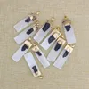 Colares pendentes Z Natural Selenite Gypsum Black Turmaline Rock Mineral Reiki Power Power Stone AMETHYST CHARM DIY CARRA