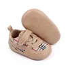 Premiers marcheurs bébé chaussures garçon fille nouveau-né infantile enfant en bas âge décontracté semelle en coton anti-dérapant PU Plaid ramper chaussures de berceau