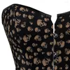 Bustiers korsetten sexy overbust korset en bustier schedel print lingerie kostuum top showgirl clubwear steampunk gothic voor dames shaper