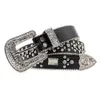 Anpassad Diamond Western Leather Bling Studerade Crystal Men Rhinestone Designer Belt Men