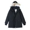 Designer Womens Down parkas thick white goose down jackets parkas black coats hooded