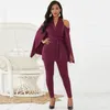 Women's Jumpsuits & Rompers Women Spring Solid Cloak Jumpsuit Sexy V Neck Off Shoulder Skirt Pants Sashes Bodycon Elegant Party Overall For