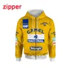 Formel ett av 2023 Nya mäns F1 -jacka jackor Spring och Autumn Classic Retro 1987 Team Camel Co Branded Hoodie Outdoor Racing Sports Casual Zipper Coat V8R9