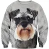 Męskie z kapturem 3D na całej drukowanej bluzy Husky X-Mas Prezent Pullover Spring/Autumn Unisex Długie rękawo