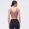 Lu lu yoga cytrynowe zbiorniki z Cross Back Solid Sports Bra z klatką piersiową dla kobiet biegnących zbiornikowe topy Ćwiczenie kamizelka fitness dam