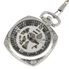 Pocket Watches Hand Winding Mechanical Watch For Man Exquisite Square Roman Siffer Hollow Out Gift