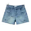 Kvinnors byxor capris designer 2023 sommar ny produkt europeisk broderi brev smal a-line varm liten doft denim shorts kmsw