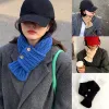 한국 스타일 버튼 스카프 여성을위한 겨울 따뜻한 패션 콜드 증명 목 방지 니트 스카프 다기능 다목적