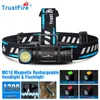 Head Lamps TrustFire MC18 Светодиод фары XP-LHI 18650 Магнитный 2A USB-заряжаемая лампа для головки 1200LM Фонариночная фонарика Магнитная крышка хвостовая крышка P230411