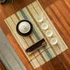 Tapetes de mesa 1 peça de bambu placemat anti-escaldante à prova d'água tapete decoração acessórios de chá cozinha doméstica