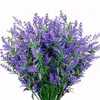 Decorative Flowers Artificial Outdoor UV Resistant For Lavender Outside Garden Porch Window Hanging Planters Decor Tool