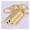 The Gold Brick Shaped Key Chain Pure 9999 Purity Ring Simation Of Creative Small Gift Drop Delivery Dh3Gf