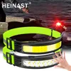 Head lamps Cob Wave Induction Headlamp 6 Mode Head Light with Built-in Battery USB C Rechargeable Camping Night Running Flashlight P230411