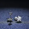 Ohrstecker QUKE Echter Diamant Stern Ohrstecker 0,5 Karat D Farbe VVS1 Reines 925 Sterling Silber für Damen Hochzeit Edlen Schmuck EA012 230410