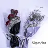 Emballage cadeau 50PCS Bouquet unique cadeau Petits sacs Halfclear Motif décoratif Étanche Multibag Fleur Sac Floral Emballage Matériel 230411