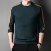 Men's T-Shirts Fashion Men Long Sleeve Knitted T-Shirt Korean Streetwear Business Spring Autumn New Round Neck Casual Male Clothes Tops 2023 J231111