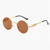 Sonnenbrille Steampunk Federbein Runder Rahmen Für Männer Frauen Mode Vintage Punk Sonnenbrille Klassischer Trend Weiblich Männlich Brillen