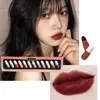 JULIAPOP Capsule Lipstick Set 12pcs Mini Lipgloss Matte Waterproof Lip Tint Shining Lip Glaze Set Makeup Cosmetics