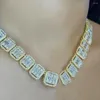 Kettingen ijskoud kristalletter stokbroek tennisketen ketting voor vrouwen goud slijlen kleur vol strass cuban kettingen sieraden