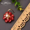 Hoop Huggie Glseevo Natural Coral Pendant örhängen Kvinnlig röd blomma handgjorda mode luxe damer örhängen fina smycken bröllop gåvor1042 230411