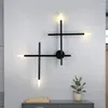 Wall Lamps FSS Modern Cross Line Lamp Black Industrial Style Minimalist Living Room Background El Aisle Bedroom