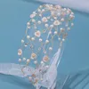 Grampos de cabelo fada moda flor headbands cristal hairbands pérola headwear noiva acessórios de casamento fita headpieces jóias