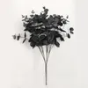 Fleurs décoratives réaliste fleur artificielle Eucalyptus couleur noire 20 têtes décoration de fête de mariage soie plastique 47 Cm longueur