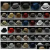 40 Designs Fashion St Hats Men kobiety Panama zwykły kolor Jazz Hat skąpy brzeg kropli dostawa dho51