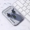 Protetores de tela da lente de câmera de metal de alumínio para iPhone 14 Plus 13 Pro Max mini 12 11 Telefone de orifício fino colorido 9H Filme de vidro temperado
