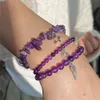 Chakra in pietra naturale alla moda Bracciale elastico da donna Bracciale semplice con ciondolo a forma di ala a forma di stella