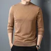 Herrtröjor VÄSTA Ullkläder Autumn Casual O-Neck Knit Jumper Långärmning Pure tröja Pullover Knitwear Shirts