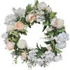 Dekorativa blommor Vintervasfyllare Wreath Peony Round Decoration Spring Artificial Home Door Faux Tulips