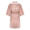 Silk Satin Sleepwear Kimono Wedding Bride Bridesmaid Robes for Women Bridal Party Gifts Team Dress Gown Sexy Summer Bathrobe