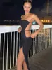 Sukienki swobodne FSDA Summer Beach Women Bodycon sukienka biała bandaż pleców pusta impreza seksowna bez rękawów 230411