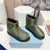 Designer Shoes Women Padded nylon Snow boots luxury Shearling booties fashion Autumn Winter wool leather Space cotton Warm Boots Size 35-45