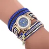 Vestido de moda coreano Retro Bracelet Retro Rates Woman Knit Casual Longo Couro Longo Vista Metal WristwatchesWatches