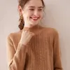 Pulls pour femmes Erdos Femmes 100 Pure Cachemire Pull à col roulé épais Pull en tricot de câble en vrac fabriqué à partir de cachemire mongol zln231111