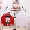 Chair Covers 2PCS Christmas Chair Covers Elk Back Cover Removable Washable Santa Claus Snowmen Protector Cover for Kitchen Dining Living Room 231110