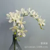 Fleurs décoratives haute Simulation fleur 9 têtes 3D orchidée Vanda style européen salon décoration Branc
