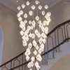 Pendant Lamps Lights Modern Ceramic Magnolia Flower G9 LedVilla Stairs Petal Led Hanging Lamp White Luxury Fixtures Chandeliers