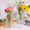 Vases Transparent Glass Vases for Plant Bottle Flower Pot Nordic Creative Hydroponic Terrarium Arrangement Container Flower Table Vase P230411