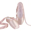 Sapatos de dança meninas ballelerina balé sapatos de ponto rosa mulheres cetim tênis de balé profissional para dançar 230411