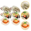 Decoração de festa 6 pcs micro brinquedos simulados ostras modelo de comida falsa simulação artificial cozinha fingir modelos