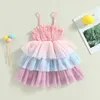 Meisjesjurken meisjes jurk mode mode elegante peuter kinderen verjaardag prinses 4-7 jr tule tutu jurken trouwfeest baby's