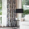 Vorhang Amerikanischer Stil Retro Idyllisch Blau Und Weiß Palmblatt Druck Vorhänge Für Schlafzimmer Verdunkelung Dschungel Kinderzimmer Kinderzimmer Dekor