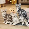 Plush Dolls Simulation Pillow Cat Plush Toys Realistic Animal Pet Doll Children Home Decor Holiday Christmas Gift for Kids 230410