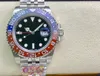 NEW Clean Watch Mens Watches 3285 Two Movements 40mm Red and blue ceramic mouthing Batman left handed