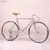 Bisiklet pedalları retro sabit dişli bisiklet 52cm çelik çerçeve gümüş elekoplatma tek hızlı bisiklet alüminyum alaşım tekerlek aşağı doğru gidon 3M411