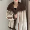 Womens Fur Faux RONGNI Autumn Winter Women Thick Warm Lamb Short Jacket High Street Moto Biker Zipper Coat Loose Outwear Top 231110